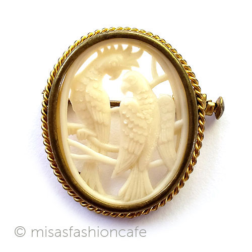 （画像用） フランス製　透かし鳥 アンティークジュエリー