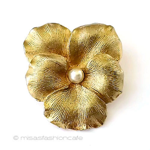 （画像用） CORO刻印　ブローチ パンジー・スミレの花