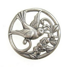 （画像用） スターリングシルバー Coro　鳥と花ブローチ