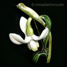 （画像用） HAR ハー刻印 スイセンのお花 ブローチ