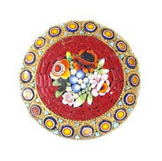 （画像用） 伊製 モザイク ブローチ