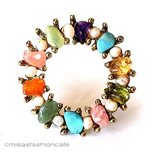 （画像用） SWOBODA　スワボダ 真珠・天然石の花リース