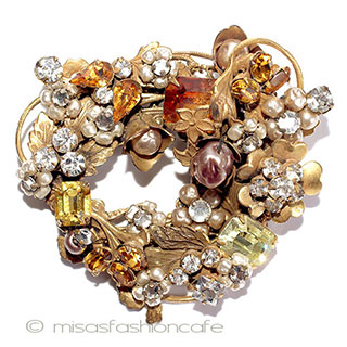 （画像用） バロックパール＆RSの花 ブローチ兼ペンダント