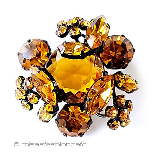 （画像用） Regencyリージェンシー クリスタルお花ブローチ