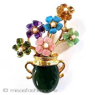 （画像用） ＳＷＯＢＯＤＡ・スワボダ 真珠・天然石の花瓶ブローチ