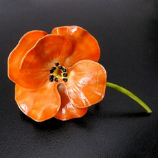 （画像用） Original By Robert ポピーのお花ブローチ