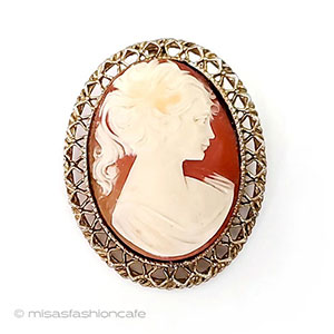 （画像用） ヴィンテージ　カメオ ブローチ兼ペンダント
