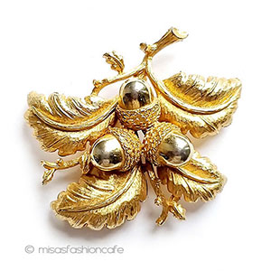 （画像用） ヴィンテージジュエリー 団栗どんぐり　ブローチ