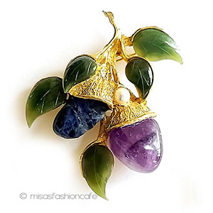 （画像用） SWOBODA　天然石の団栗 真珠・ヒスイ・アメジスト