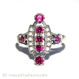 （画像用） 真珠　ルビー　リング　 スターリングシルバー