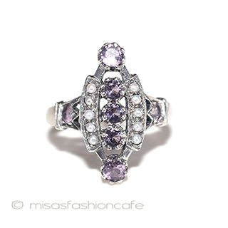 （画像用） 真珠　アメジスト　リング　 スターリングシルバー刻印