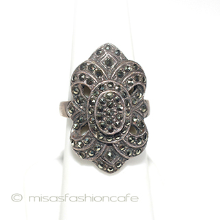 （画像用） 天然石　マーカサイト シルバー925刻印リング