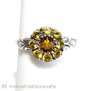 （画像用） シトリン真珠　リング スターリングシルバー