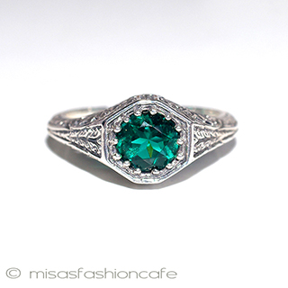 （画像用） エメラルド　リング　 スターリングシルバー