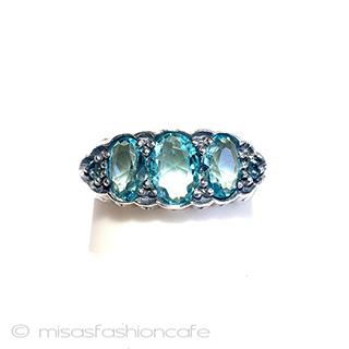 （画像用） 天然アクアマリン　リング　 スターリングシルバー刻印