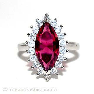 （画像用） ルビー＆ホワイトトパーズ スターリング刻印リング