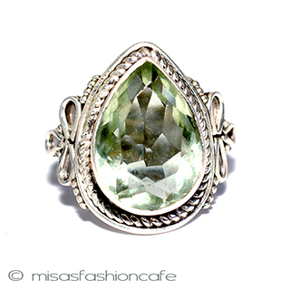 （画像用） グリーン・アメジスト スターリング刻印リング