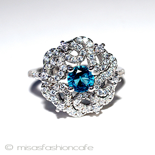 （画像用） アクアマリン＆トパーズ スターリング925リング