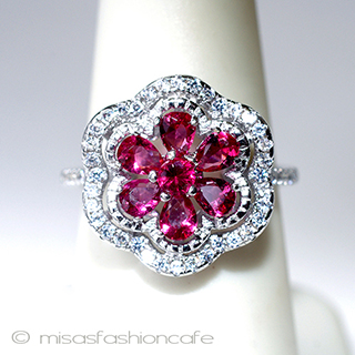 （画像用） ルビー＆ホワイトトパーズ スターリング刻印リング