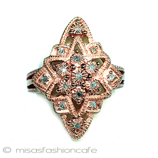 （画像用） 天然ダイヤモンド・リング 14Kローズゴールド 925