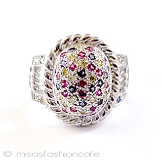 （画像用） ルビー＆サファイヤ指輪 スターリング銀製リング