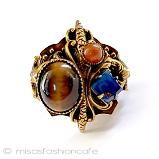 （画像用） アールヌーヴォー天然石 アンティーク　リング