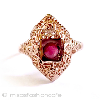 （画像用） 天然石ルビー　リング 14Kローズゴールド925