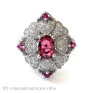 （画像用） ルビー　フローラル スターリング925リング