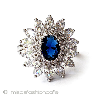 （画像用） サファイアフラワー　指輪 スターリング925 リング