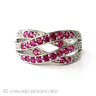 （画像用） ルビーツイスト　指輪 スターリング925リング