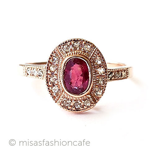 （画像用） アンティークリング指輪 ルビー＆ダイヤモンド