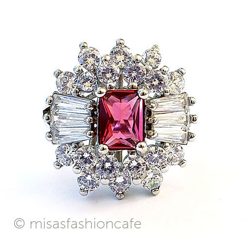 （画像用） ルビー＆ホワイトトパーズ スターリング指輪リング