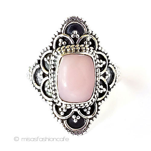 （画像用） 天然石オパールお花リング スターリングシルバー925