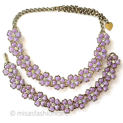 （画像用） ヴィンテージアクセサリー パープルのお花　セット