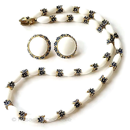 （画像用） Trifari　 トリファリ 青い小花　セット