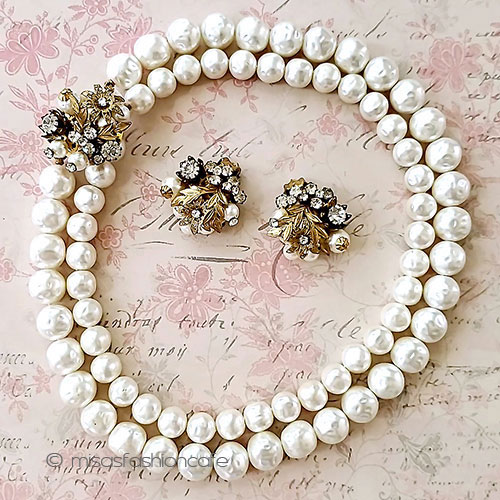 （画像用） ヴィンテージアクセサリー バロックパールRS花セット