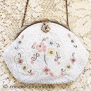 （画像用） ヴィンテージ　バッグ　 フランス製ビーズ総刺繍