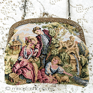 （画像用） アンティークバッグ タペストリー　刺繍