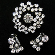 （画像用） ビンテージジュエリー クリスタルの花セット