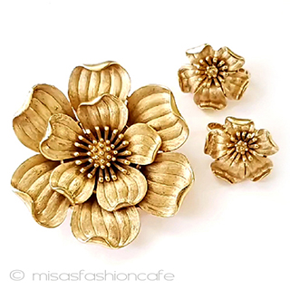 （画像用） Trifari　 トリファリ 大振りフラワーセット