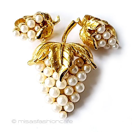 （画像用） Trifari　 トリファリ パール　金の葡萄