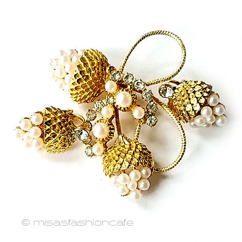 （画像用） アンティークジュエリー パール団栗どんぐりSET