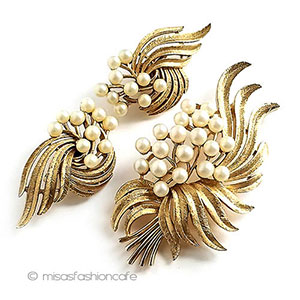 （画像用） Trifari　 トリファリ パールの花　セット