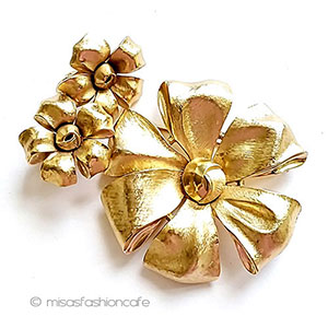 （画像用） Trifari　 トリファリ 金のリボン　セット