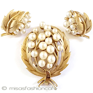 （画像用） Trifari　 トリファリ パール木の実セット