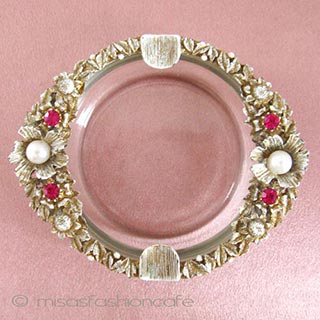 （画像用） アンティーク　雑貨・小物 パールRS花・ガラスボール