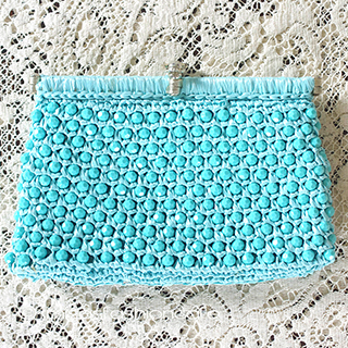 （画像用） ヴィンテージ　バッグ　 イタリア製　ターコイズ