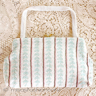 （画像用） ヴィンテージバッグ　 ベルギー製ビーズ刺繍