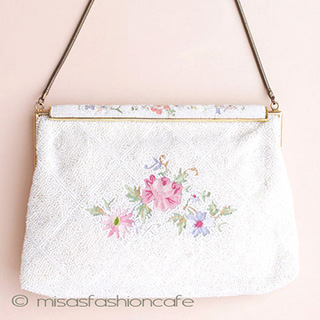 （画像用） ヴィンテージバッグ　 仏製ビーズ総刺繍