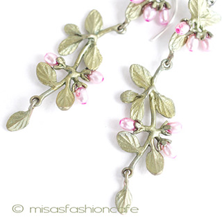 （画像用） ピアス　または　クリップ 真珠ハーブ（タイムの葉）